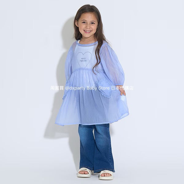 Japanese children's clothing Ly# mine 2Way two-piece sheer jacket 100-150cm girls summer outerwear