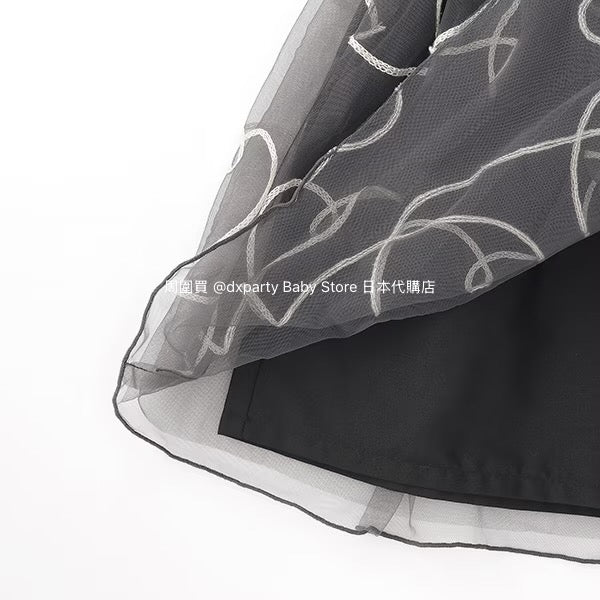 Japanese children's clothing pe#main embroidered tulle dress 80-130cm girls summer dresses for interviews/banquets/performances