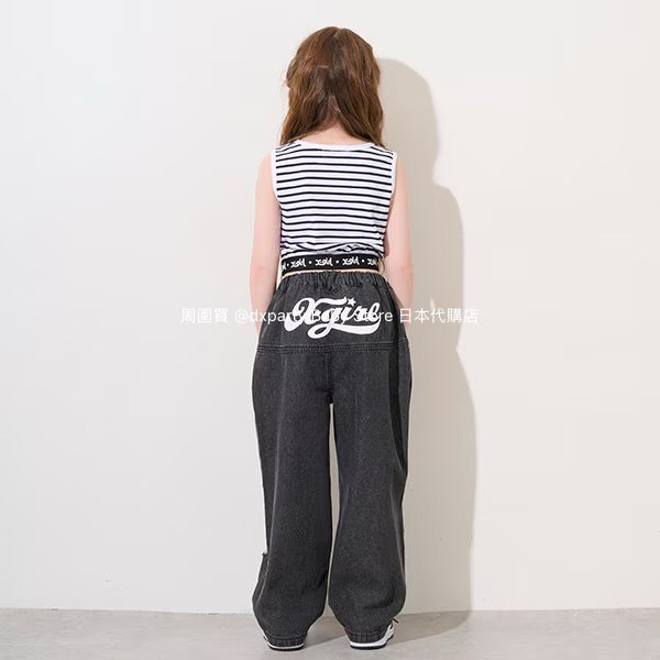 Japanese children's clothing X-girl Stages ripped jeans 110-140cm girls summer PANTS