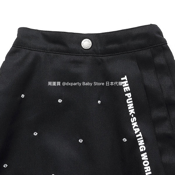 Japanese children's clothing X-girl Stages rivet side pleat skirt 90-140cm girls summer SKIRTS