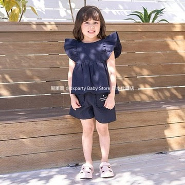 Japanese children's clothing Ly# mine ruffle pocket shorts 100-150cm girls summer PANTS