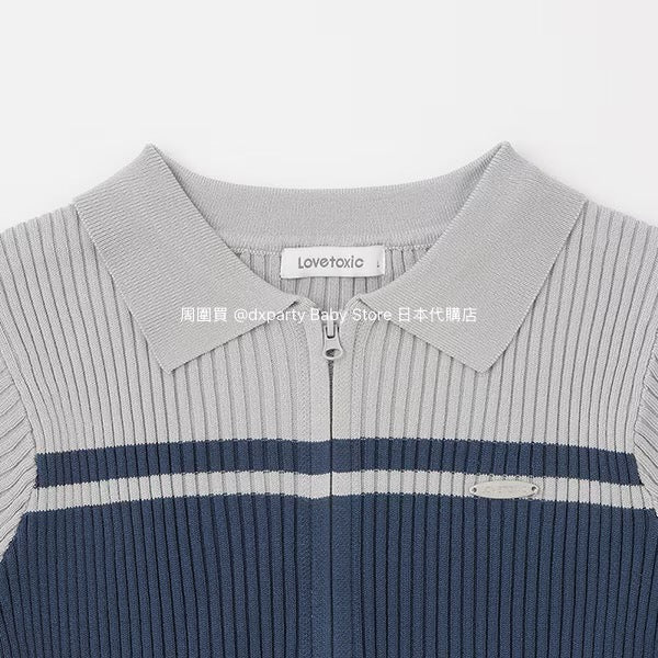 Lovetoxic Japanese Children's Clothing Zipper Cropped Top 140-160cm Girls Summer TOPS OUTERWEAR