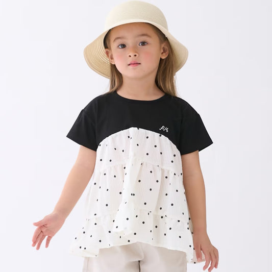 日本童裝 pe#main 拼接上衣 80-130cm 女童款 夏季 TOPS