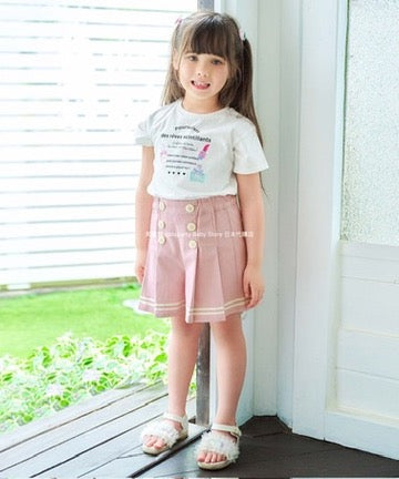 Japanese children's clothing aF#a325 perfume print top 100-160cm girls summer TOPS