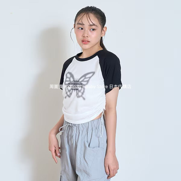 Lovetoxic Japanese children's clothing short print top 130-170cm girls summer TOPS