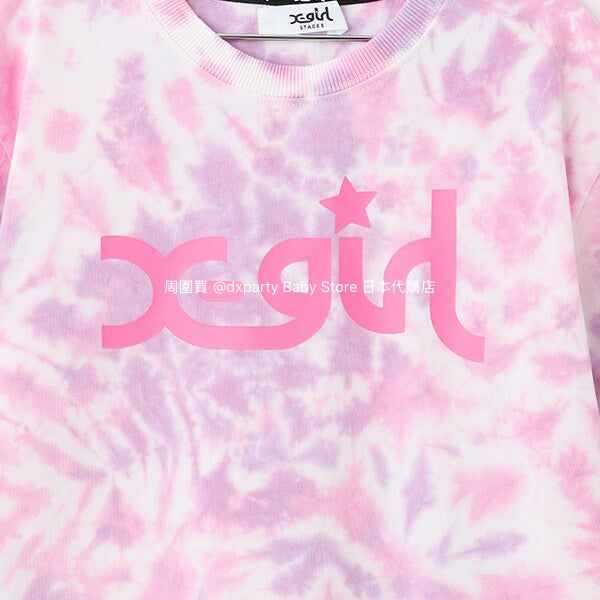 Japanese children's clothing X-girl Stages tie-dye print top 80-140cm girls summer TOPS