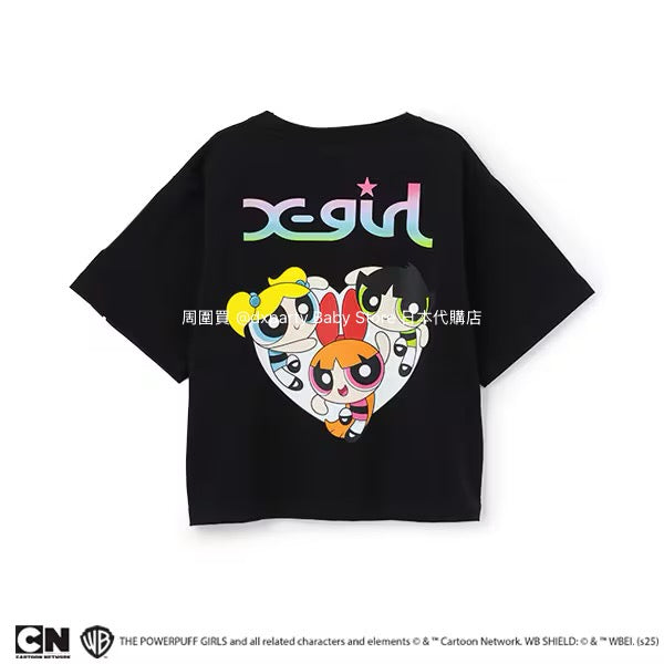 Japanese children's clothing X-girl Stages x Flying Girls printed top 90-140cm girls summer TOPS
