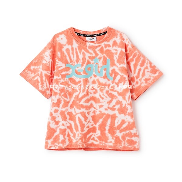 Japanese children's clothing X-girl Stages tie-dye print top 80-140cm girls summer TOPS
