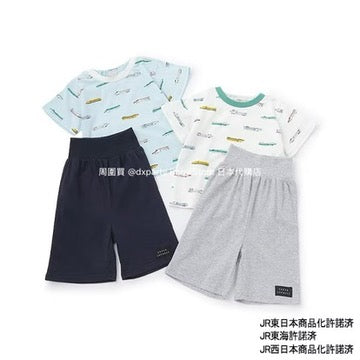 Japanese children's clothing pe#main x Shinkansen pajamas 80-130cm boys' summer railway series pajamas series