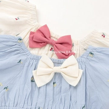 Japanese children's clothing pe#main cherry embroidered top 80-130cm girls summer TOPS