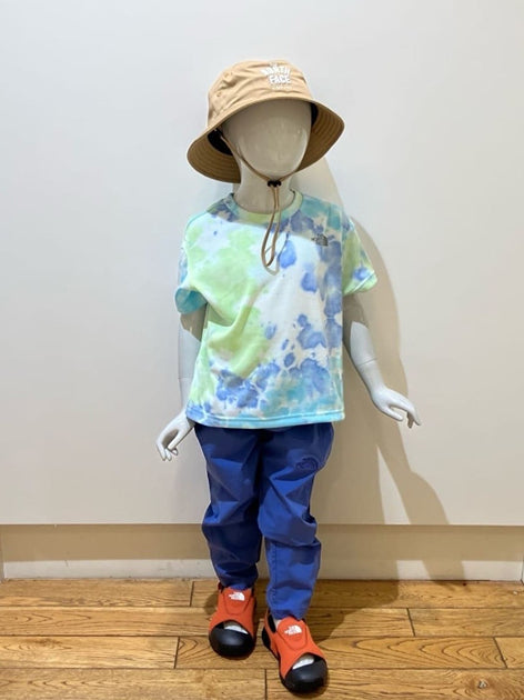 Japanese children's clothing TNF quick-dry series tie-dye logo top 100-120cm boys/girls summer TOPS