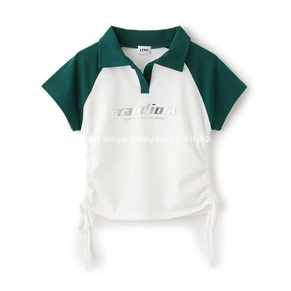 Lovetoxic Japanese children's clothing waist cropped top 140-170cm girls summer TOPS