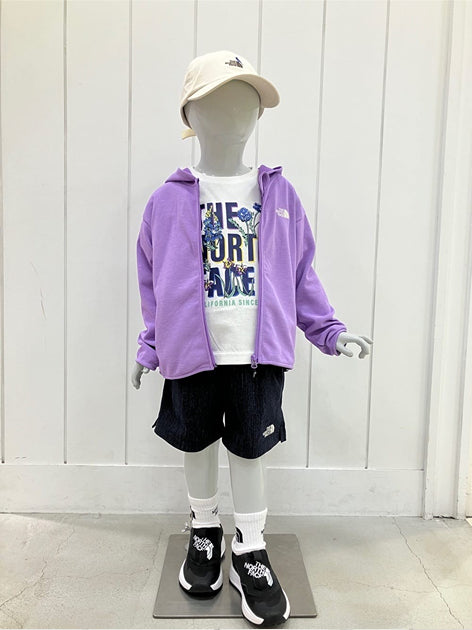 Japanese TNF UV Protection Floral Logo Tops (100-120cm) for Boys and Girls Summer