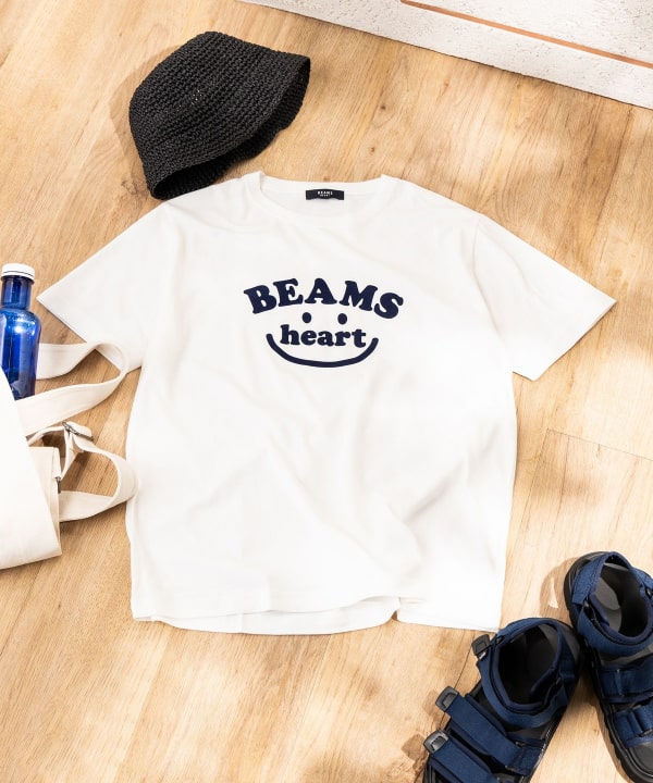 Japanese children's clothing BEAMS HEART parent-child short-sleeved tops S-XL adult summer TOPS