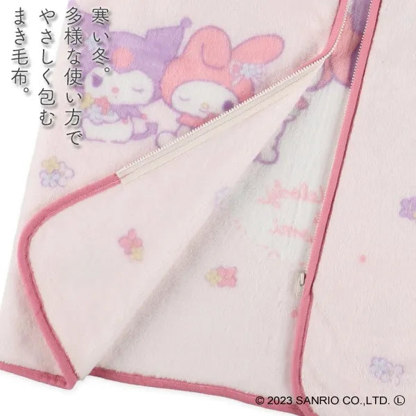 In stock - Japanese Nishimatsuya Kuromi Melody 50×70cm sleeping bag for ages 1-8