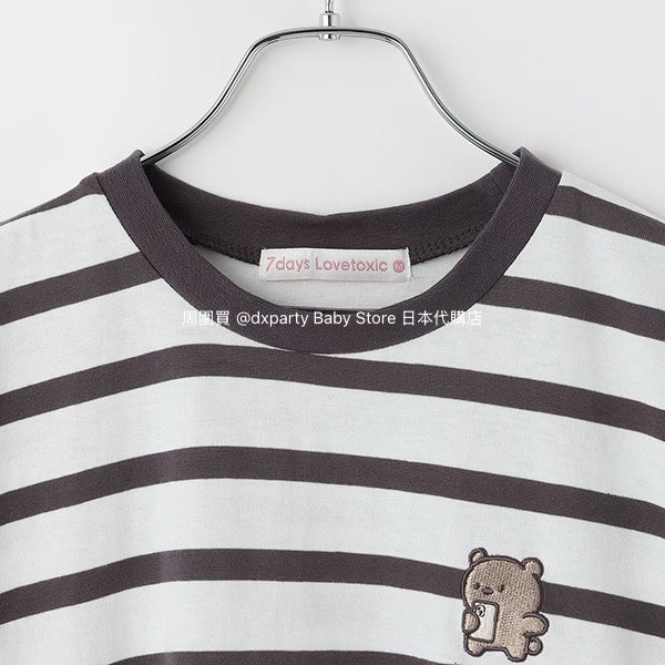 Lovetoxic Japanese children's clothing striped top 140-160cm girls summer TOPS
