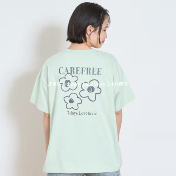 Lovetoxic Japanese children's clothing flower print top 140-160cm girls summer TOPS