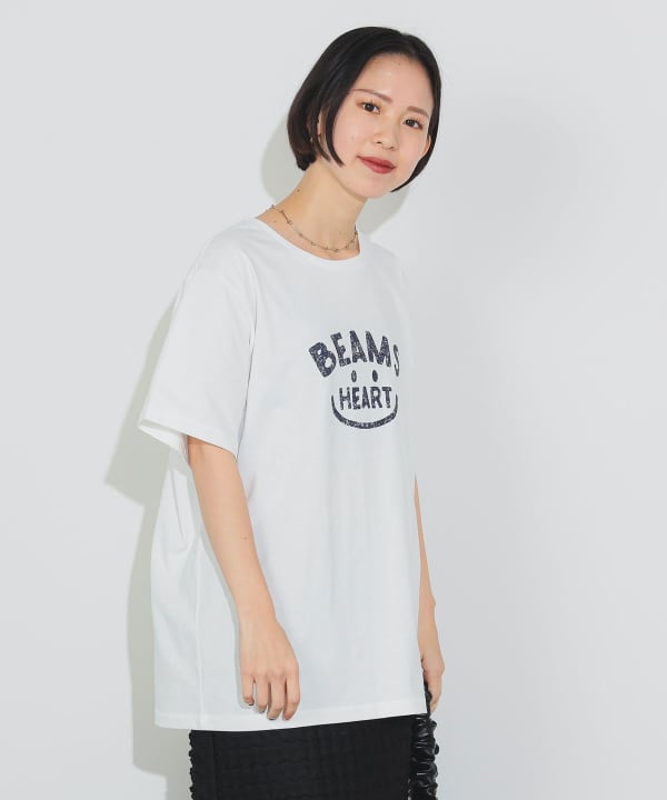 Japanese children's clothing BEAMS HEART parent-child short-sleeved top ML adult summer TOPS