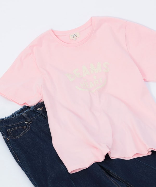 Japanese children's clothing BEAMS HEART parent-child short-sleeved top ML adult summer TOPS