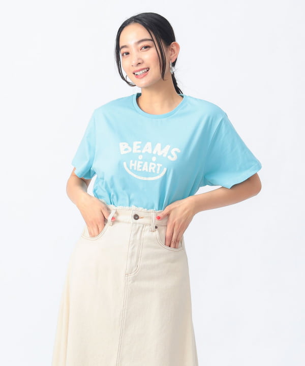 Japanese children's clothing BEAMS HEART parent-child short-sleeved top ML adult summer TOPS