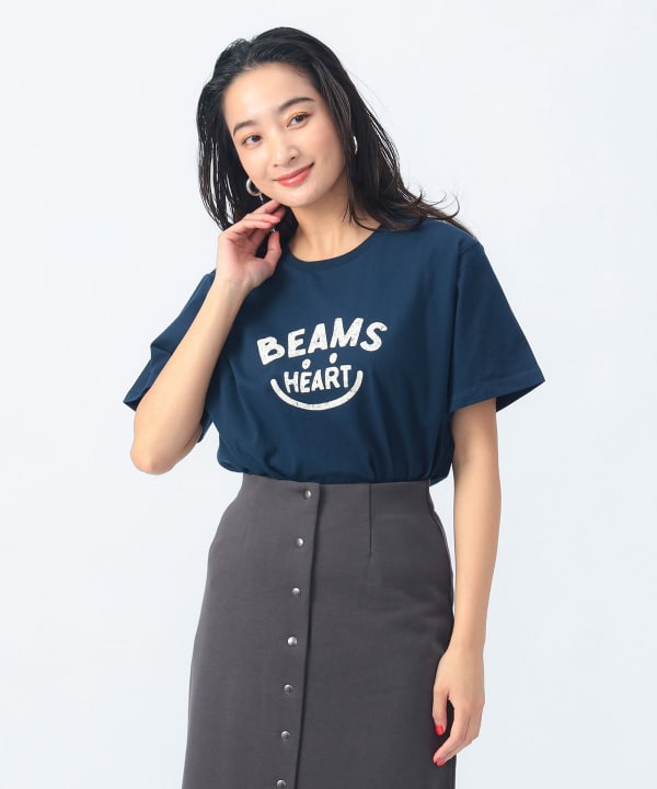 Japanese children's clothing BEAMS HEART parent-child short-sleeved top ML adult summer TOPS