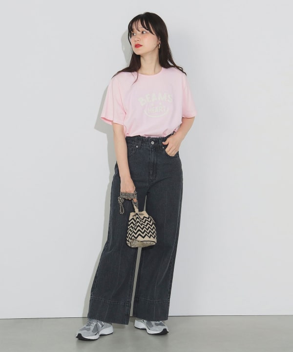 Japanese children's clothing BEAMS HEART parent-child short-sleeved top ML adult summer TOPS