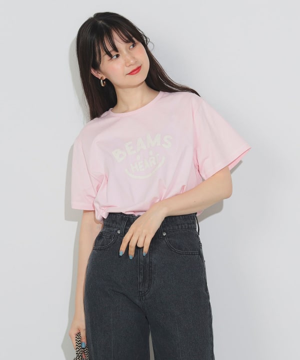 Japanese children's clothing BEAMS HEART parent-child short-sleeved top ML adult summer TOPS