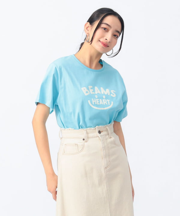 Japanese children's clothing BEAMS HEART parent-child short-sleeved top ML adult summer TOPS