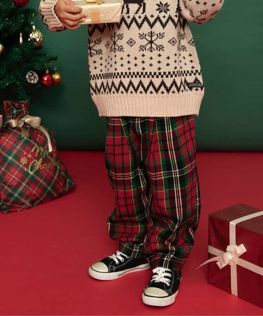 日本童裝 BREEZE 格仔長褲 80-150cm 男童款/女童款 冬季 Pants Christmas 聖誕快樂特輯 聖誕服裝/飾物配件 聖誕紅/新年紅
