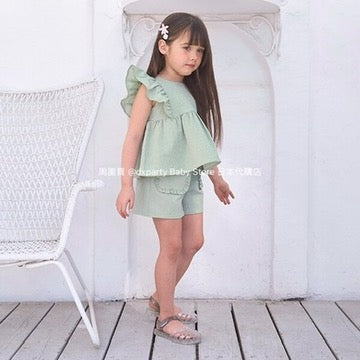 Japanese children's clothing Ly# mine ruffle pocket shorts 100-150cm girls summer PANTS
