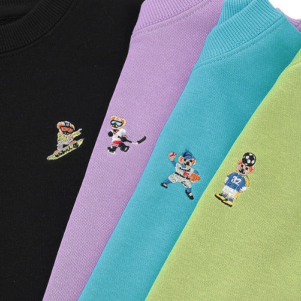 Japanese children's clothing mini #ML sports embroidery pattern sweatshirt 90-140cm boys/girls spring and summer TOPS