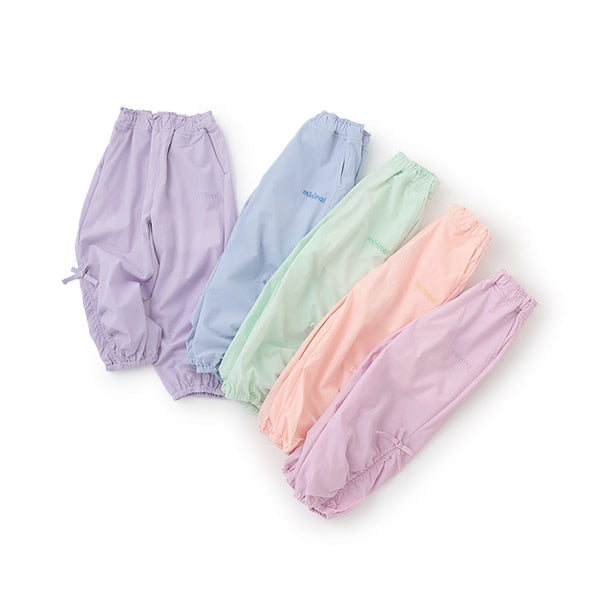 Japanese children's clothing mini#ML waterproof series drawstring sports pants 100-140cm girls spring and summer PANTS