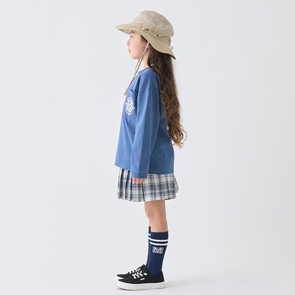 Japanese children's clothing mini#ML plaid pleated skirt pants 90-140cm girls spring and summer PANTS