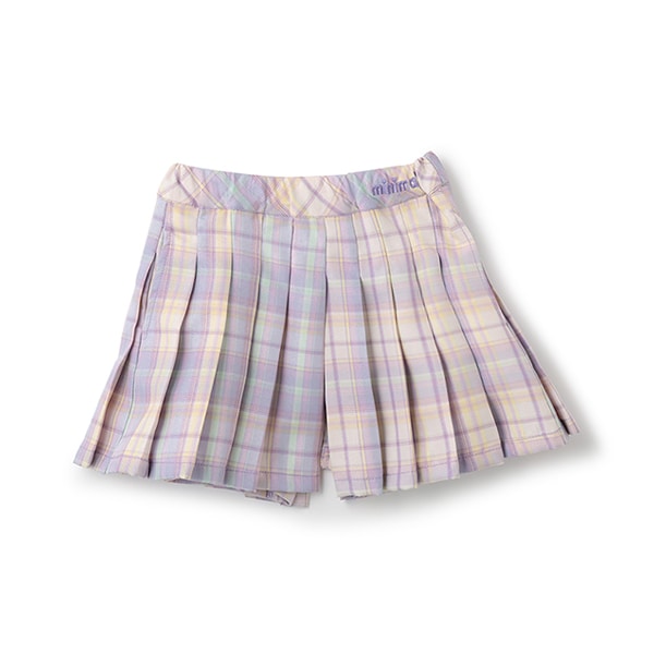 Japanese children's clothing mini#ML plaid pleated skirt pants 90-140cm girls spring and summer PANTS