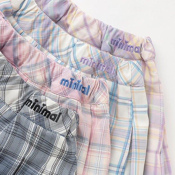 Japanese children's clothing mini#ML plaid pleated skirt pants 90-140cm girls spring and summer PANTS