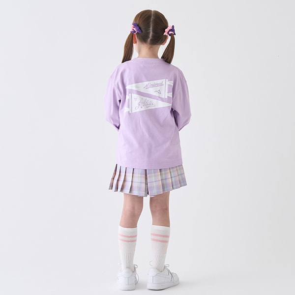 Japanese children's clothing mini#ML plaid pleated skirt pants 90-140cm girls spring and summer PANTS