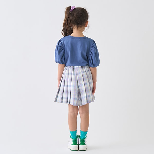 Japanese children's clothing mini#ML plaid pleated skirt pants 90-140cm girls spring and summer PANTS