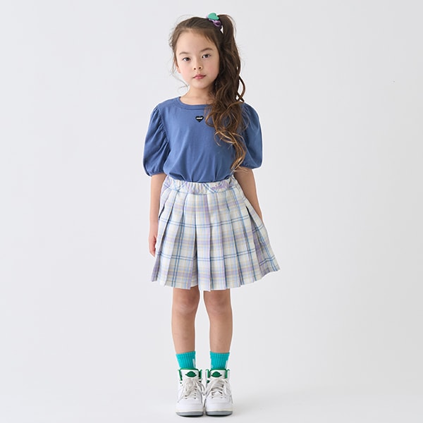 Japanese children's clothing mini#ML plaid pleated skirt pants 90-140cm girls spring and summer PANTS