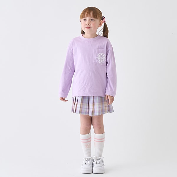 Japanese children's clothing mini#ML plaid pleated skirt pants 90-140cm girls spring and summer PANTS