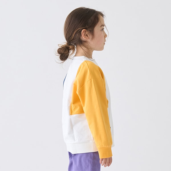 Japanese children's clothing mini#ML cotton two-tone sleeve sweatshirt 90-140cm boys/girls spring and summer TOPS