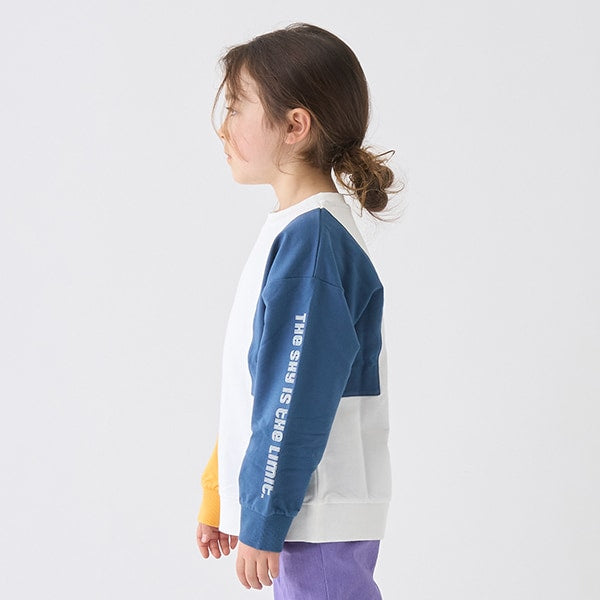 Japanese children's clothing mini#ML cotton two-tone sleeve sweatshirt 90-140cm boys/girls spring and summer TOPS
