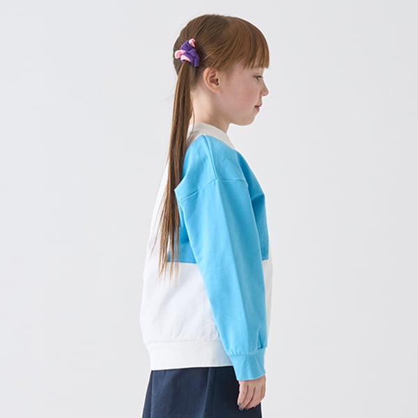 Japanese children's clothing mini#ML cotton two-tone sleeve sweatshirt 90-140cm boys/girls spring and summer TOPS