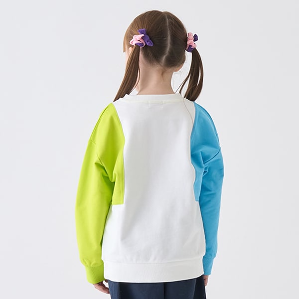 Japanese children's clothing mini#ML cotton two-tone sleeve sweatshirt 90-140cm boys/girls spring and summer TOPS