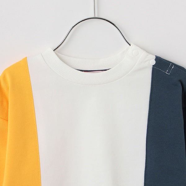 Japanese children's clothing mini#ML cotton two-tone sleeve sweatshirt 90-140cm boys/girls spring and summer TOPS