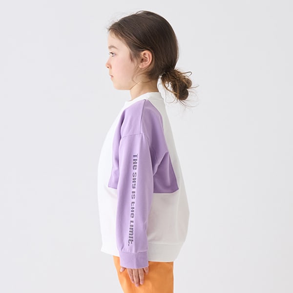Japanese children's clothing mini#ML cotton two-tone sleeve sweatshirt 90-140cm boys/girls spring and summer TOPS