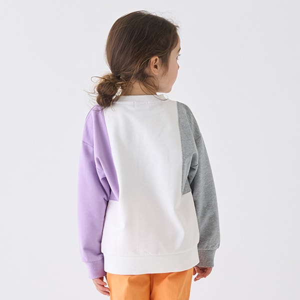 Japanese children's clothing mini#ML cotton two-tone sleeve sweatshirt 90-140cm boys/girls spring and summer TOPS