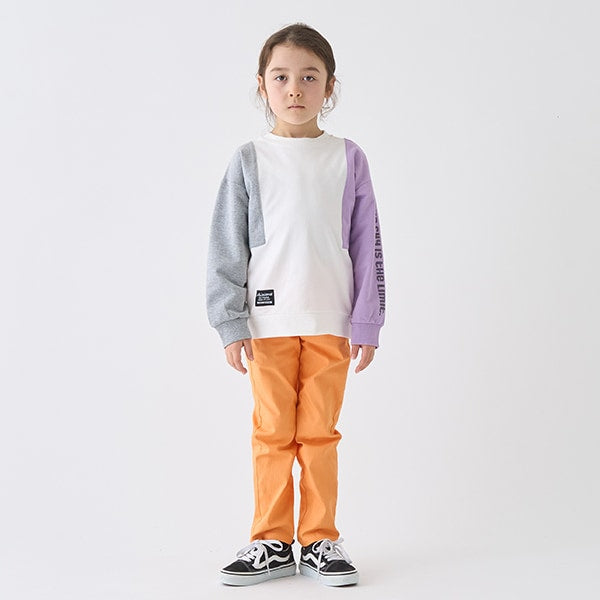 Japanese children's clothing mini#ML cotton two-tone sleeve sweatshirt 90-140cm boys/girls spring and summer TOPS