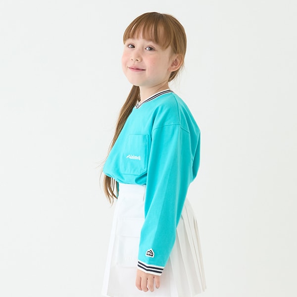 Japanese children's clothing mini #ML anti-fouling V-neck top 90-140cm boys/girls spring and summer TOPS