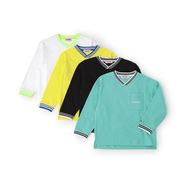 Japanese children's clothing mini #ML anti-fouling V-neck top 90-140cm boys/girls spring and summer TOPS