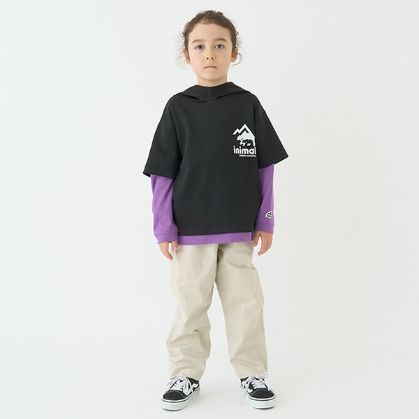 Japanese children's clothing mini #ML waterproof series quick-drying series fake two-piece tops 100-140cm boys'/girls' spring and summer TOPS